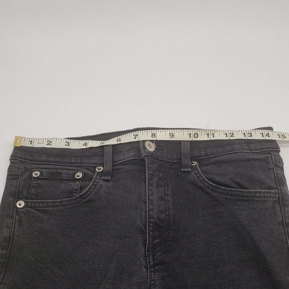 Rag & bone women US 29 black jeans ankle skinny raw hem zipper fly Modal blend - Picture 11 of 13